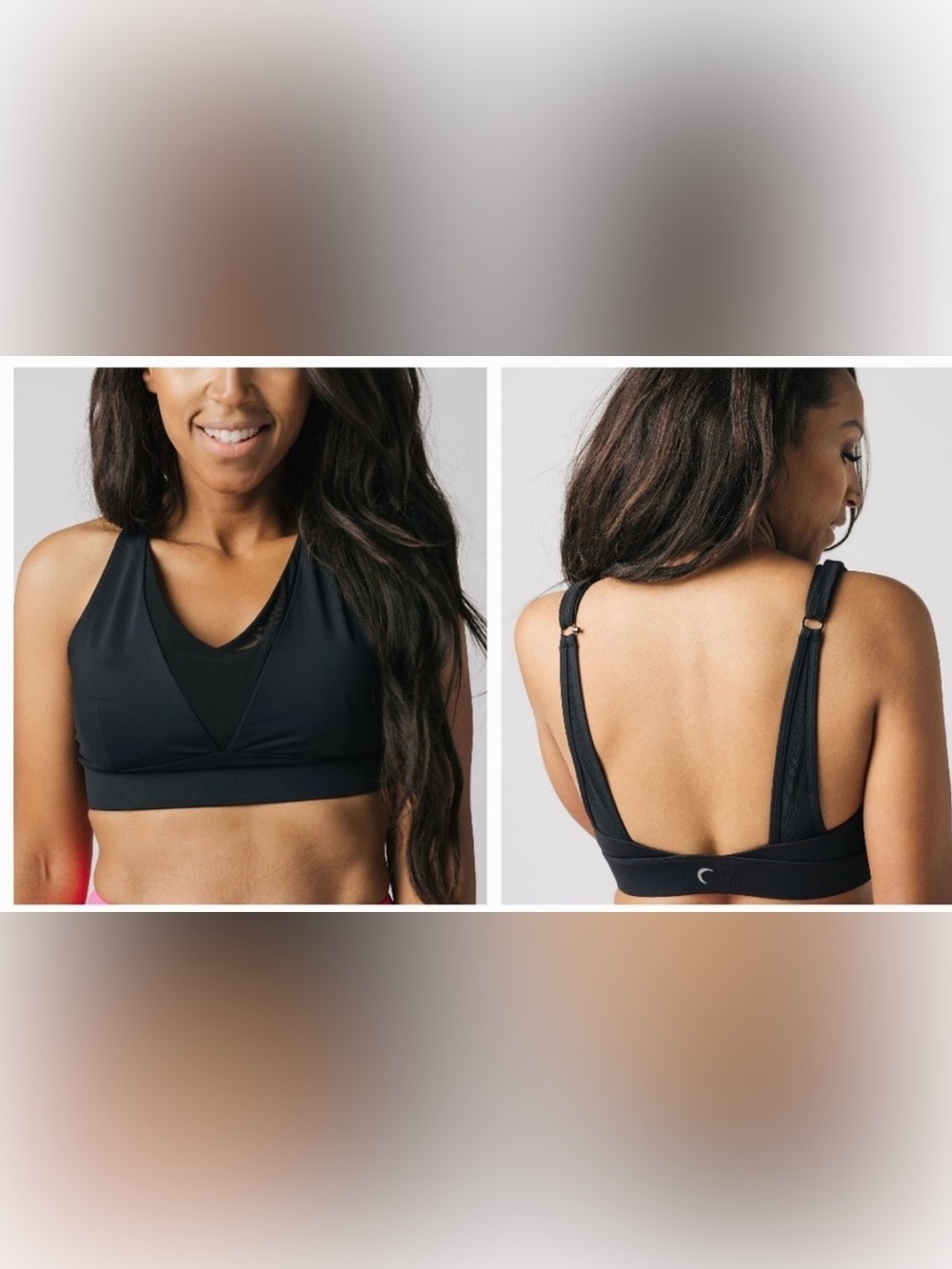 Zyia Active Adjustable Mesh Sports Bra Size Large Black